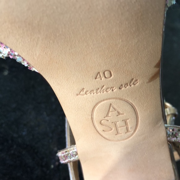 ASH pink copper platform strappy sandals Glitter Size 9 US 40 UK/Eur - Picture 11 of 14